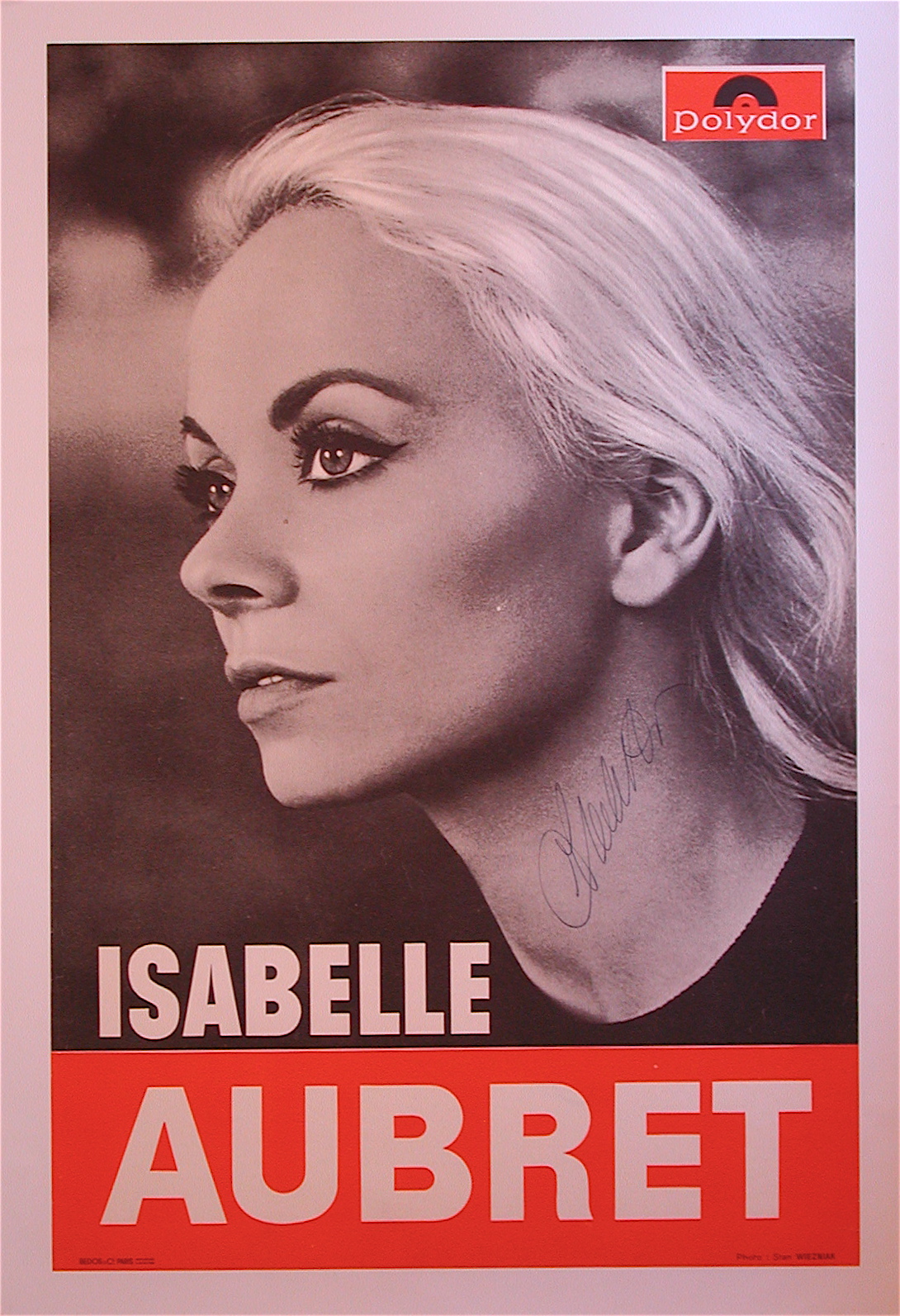 Isabelle Aubret Affiche dedicassée