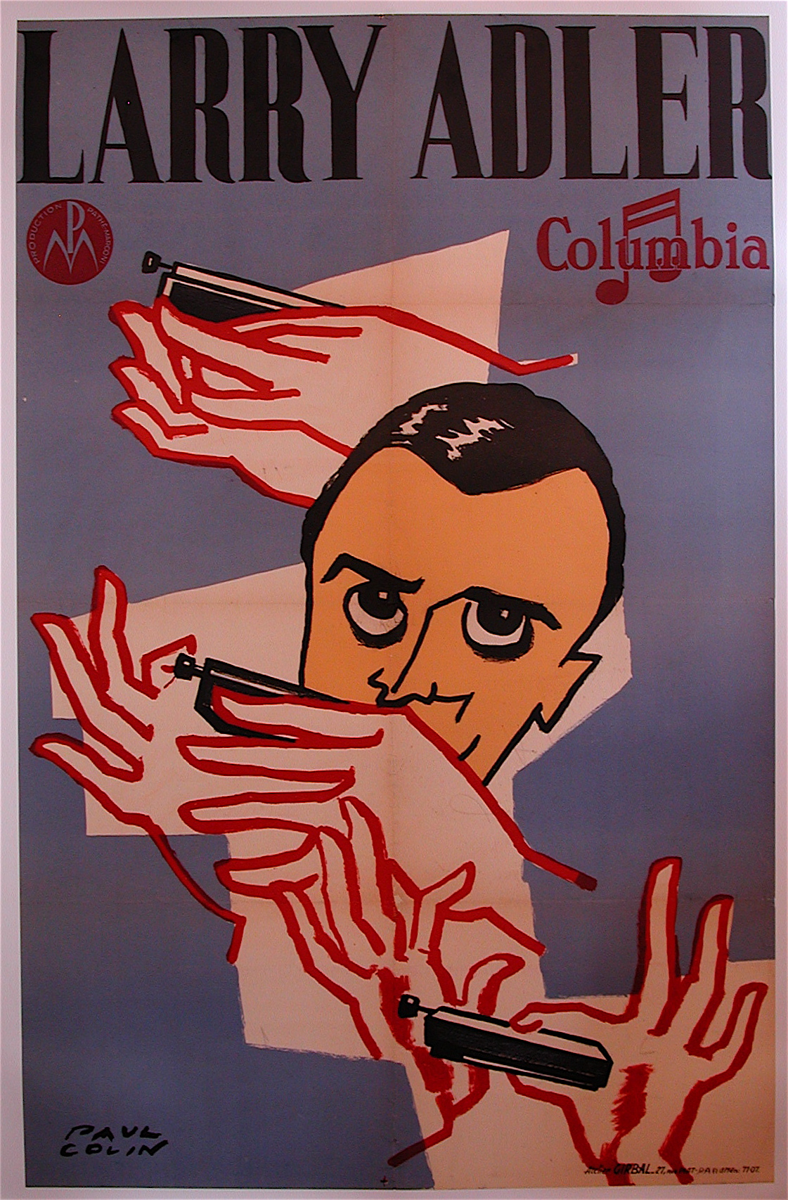 Larry Adler Columbia Paul Colin Lithographie Columbia