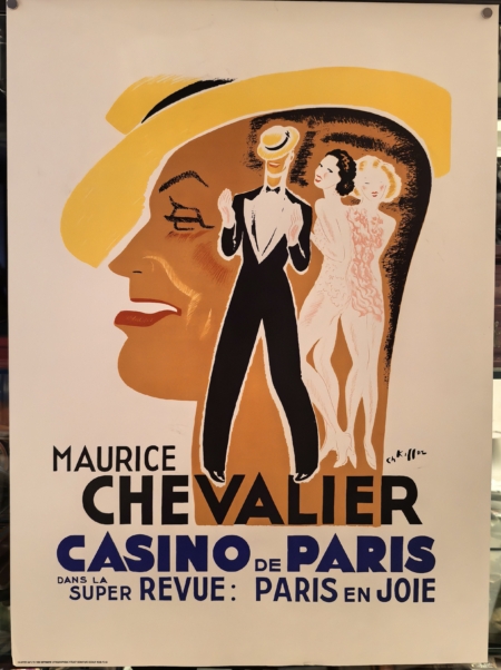 Affiche de Maurice Chevalier dans la revue "Paris en joie" du Casino de Paris